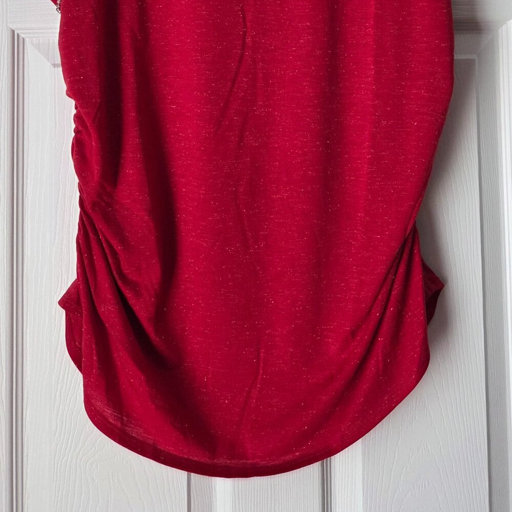 NWT I.N.C. International Concepts Women's Ruched-Side Embelished  Shimmery Tee - Picture 9 of 14